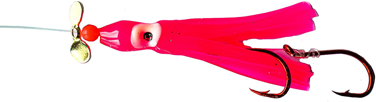 RTF Glow Hoochie Kokanee Salmon Trout Propeller Spinner Dodger Rig