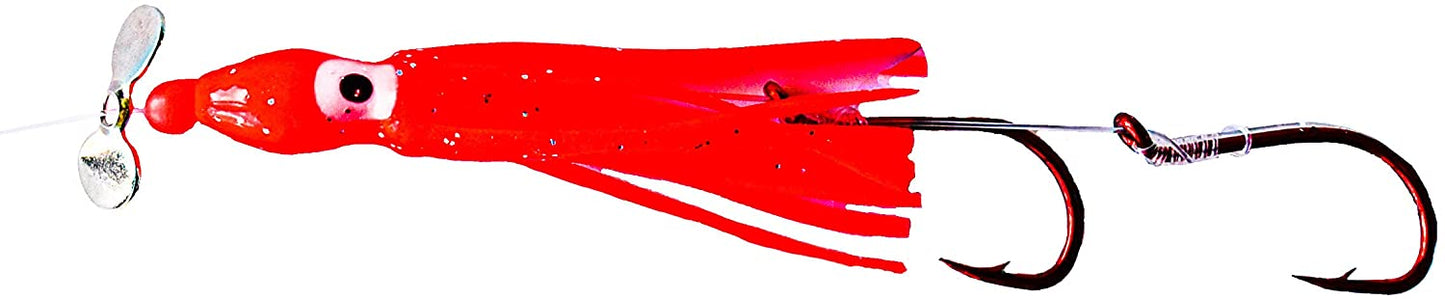 RTF Glow Hoochie Kokanee Salmon Trout Propeller Spinner Dodger Rig